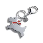 Long Custom Logo Sublimation Metal Animal Dog Keychain Key Chain With Clasp