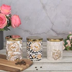 Porcelain Ceramic Ceramic Large Golden Flower Decal Porcelain Canister Jars New Bone China Food Ceramic Canister Set