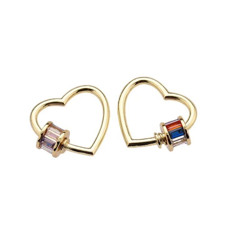 Wholesale Custom Korean Fashion Gold Plated Zircon Brass Heart Carabiner DIY Jewelry Accessory for Bracelet Necklace Making
Wholesale Custom Korean Fashion Gold Plated Zircon Brass Heart Carabiner DIY Jewelry Accessory for Bracelet Necklace Making