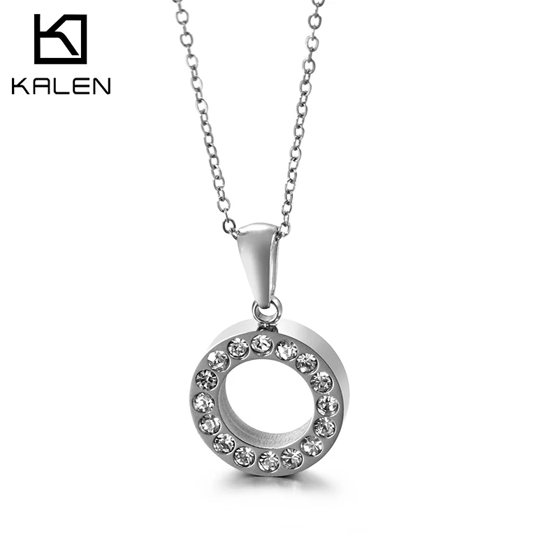 Necklace female round full diamond pendant small light luxury titanium stainless steel lock bone chain simple necklace, Customized
Necklace female round full diamond pendant small light luxury titanium stainless steel lock bone chain simple necklace, Customized