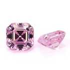 artificial zircon pink asscher cut loose cubic zirconia stones synthetic gemstone