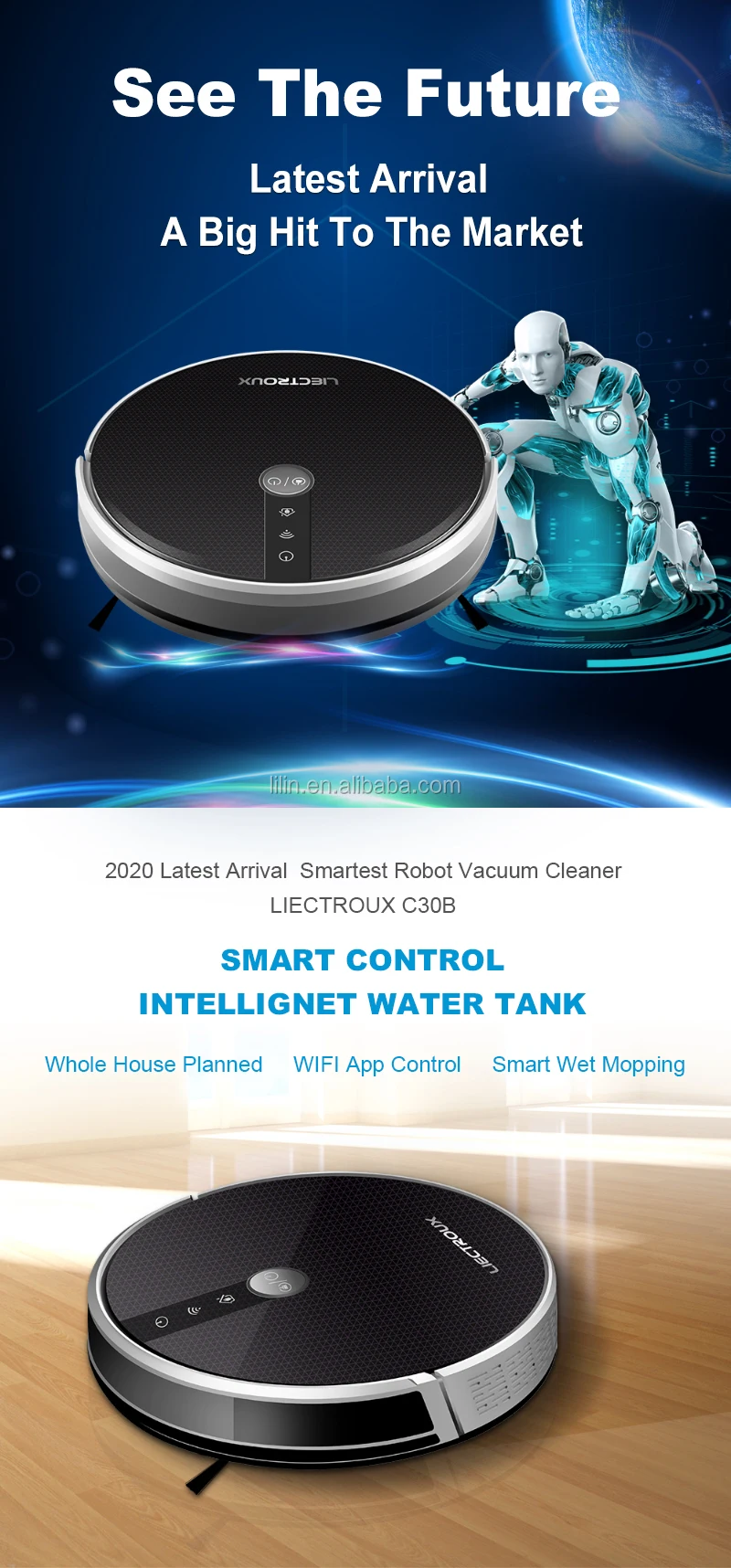 Liectroux 2020 best selling  robot vacuum cleaner C30B