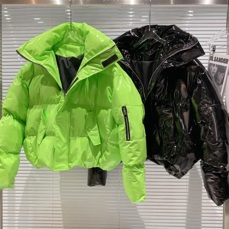 2021 Winter Puffer Jacket Stitching Denim Double Breasted Coat Women Retro Casual Shiny Bubble Coat For Women, Black/pink/green/blue
2021 Winter Puffer Jacket Stitching Denim Double Breasted Coat Women Retro Casual Shiny Bubble Coat For Women, Black/pink/green/blue