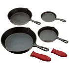 Hot Cast Iron Combo Cooker Pot, Pre-seasoned Skillet, Fryer, Dutch Oven, and Convertible Cookware