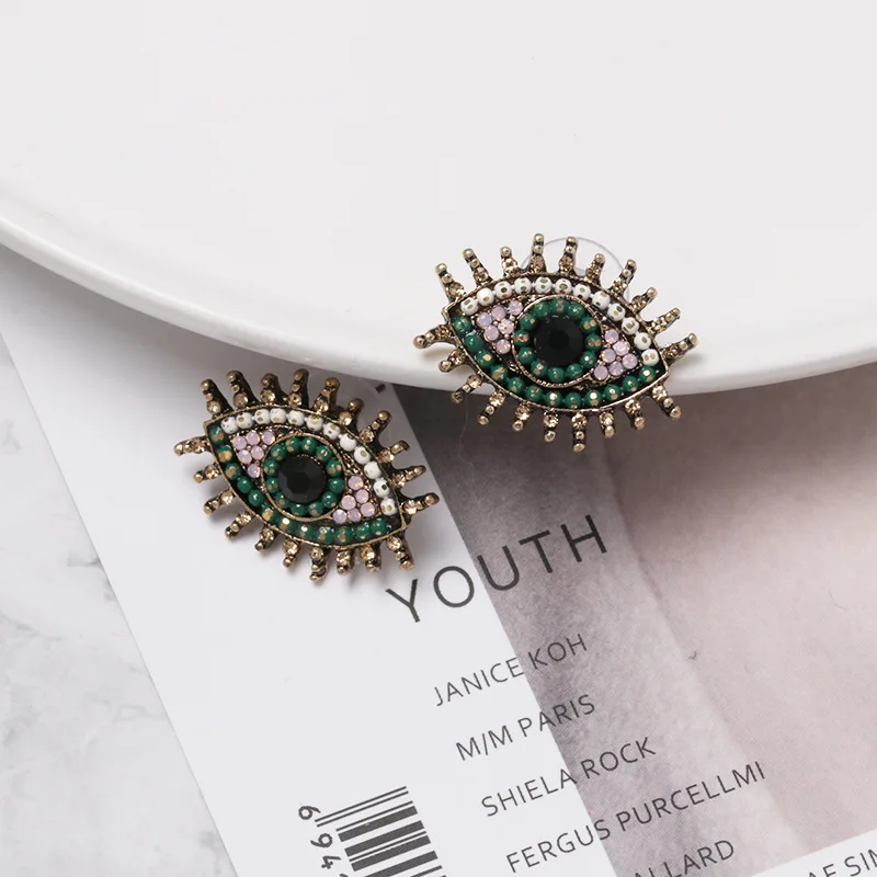 New creative Gold Plated Eyes Earrings Fashion Alloy Crystal Rhinestone Eye Stud Earrings, As picture show
New creative Gold Plated Eyes Earrings Fashion Alloy Crystal Rhinestone Eye Stud Earrings, As picture show