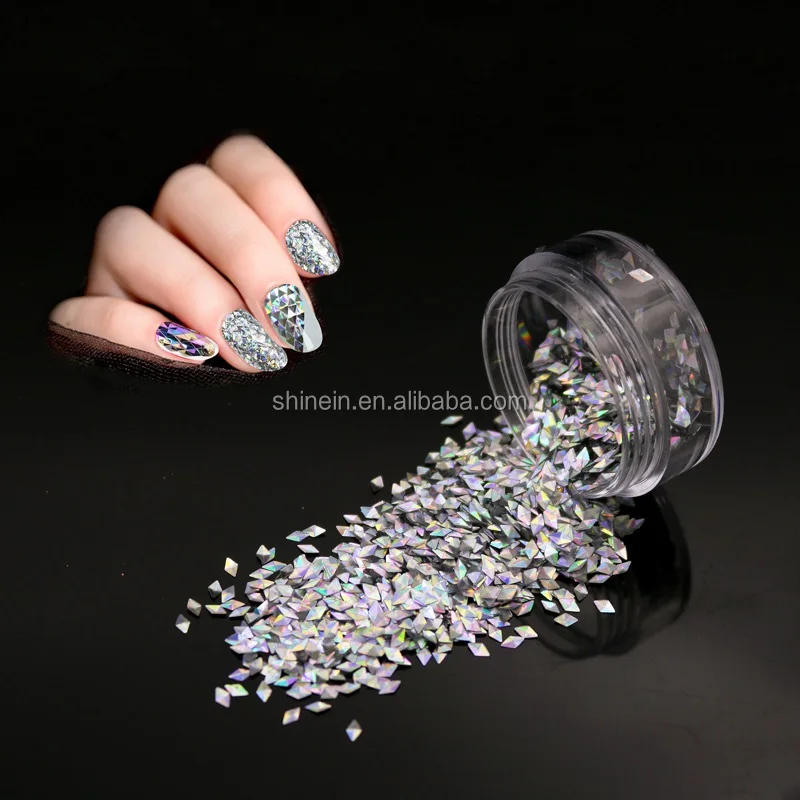 Shinein New DIY Nail Sequins Chameleon Laser 3D Shape Glitter Sliver 3D Rhombus Glitter for Nail Polish, As per picture
Shinein New DIY Nail Sequins Chameleon Laser 3D Shape Glitter Sliver 3D Rhombus Glitter for Nail Polish, As per picture
