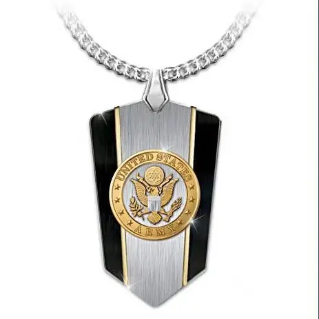 American Military Uniform Hip Hop Style Memorial Men's Dog Tag Metal Necklace Pendant
American Military Uniform Hip Hop Style Memorial Men's Dog Tag Metal Necklace Pendant