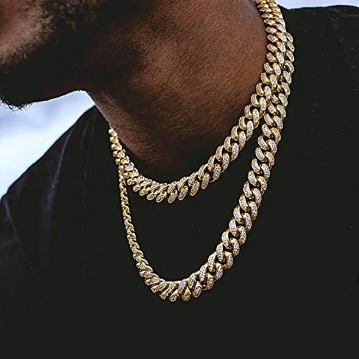 Wholesale mens silver chain jewerly hip hop gold silver diamond iced out cuban link chain necklace men, Picture
Wholesale mens silver chain jewerly hip hop gold silver diamond iced out cuban link chain necklace men, Picture