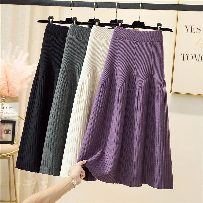 Autumn and winter mid-length A-line all-match knitted skirt new pleated skirt slimming crotch-covering skirt
Autumn and winter mid-length A-line all-match knitted skirt new pleated skirt slimming crotch-covering skirt