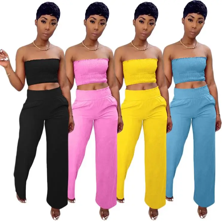 Casual Fashion Chest Wrap Long Pants Two Piece Set 2021 Women Clothing 2 Piece Pants Set
Casual Fashion Chest Wrap Long Pants Two Piece Set 2021 Women Clothing 2 Piece Pants Set