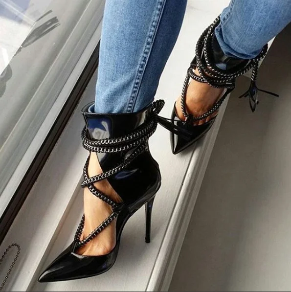 Hollow Out Design Pointed Toe Back Zip Women Sandals Cross Strap Summer Cool Boots Ladies Thin Heel Fashion Pumps Big Size 43, Black
Hollow Out Design Pointed Toe Back Zip Women Sandals Cross Strap Summer Cool Boots Ladies Thin Heel Fashion Pumps Big Size 43, Black