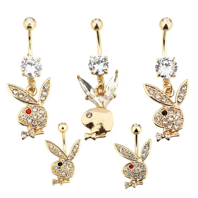 Fashion Steel Bunny Diamond Navel Ring Gold-Plated Rabbit Head Dangle Belly Button Rings Body Piercing Jewelry for Women
Fashion Steel Bunny Diamond Navel Ring Gold-Plated Rabbit Head Dangle Belly Button Rings Body Piercing Jewelry for Women