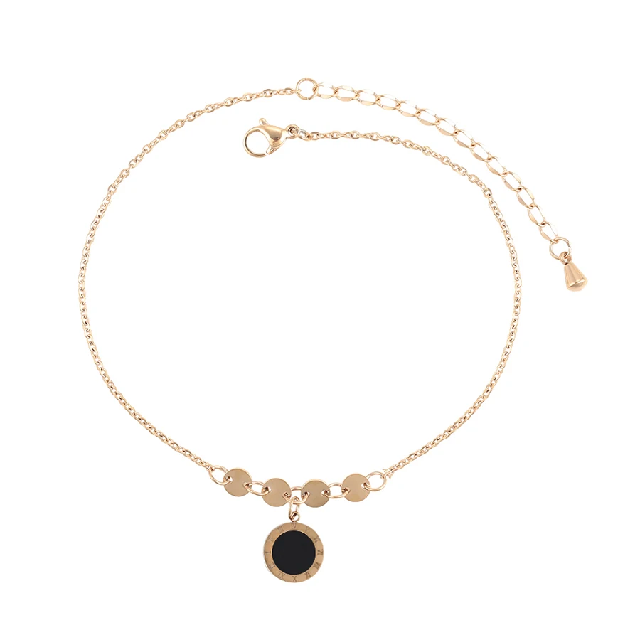 77399 xuping fashion jewelry stainless steel rose gold plated round pendant anklet for women
77399 xuping fashion jewelry stainless steel rose gold plated round pendant anklet for women