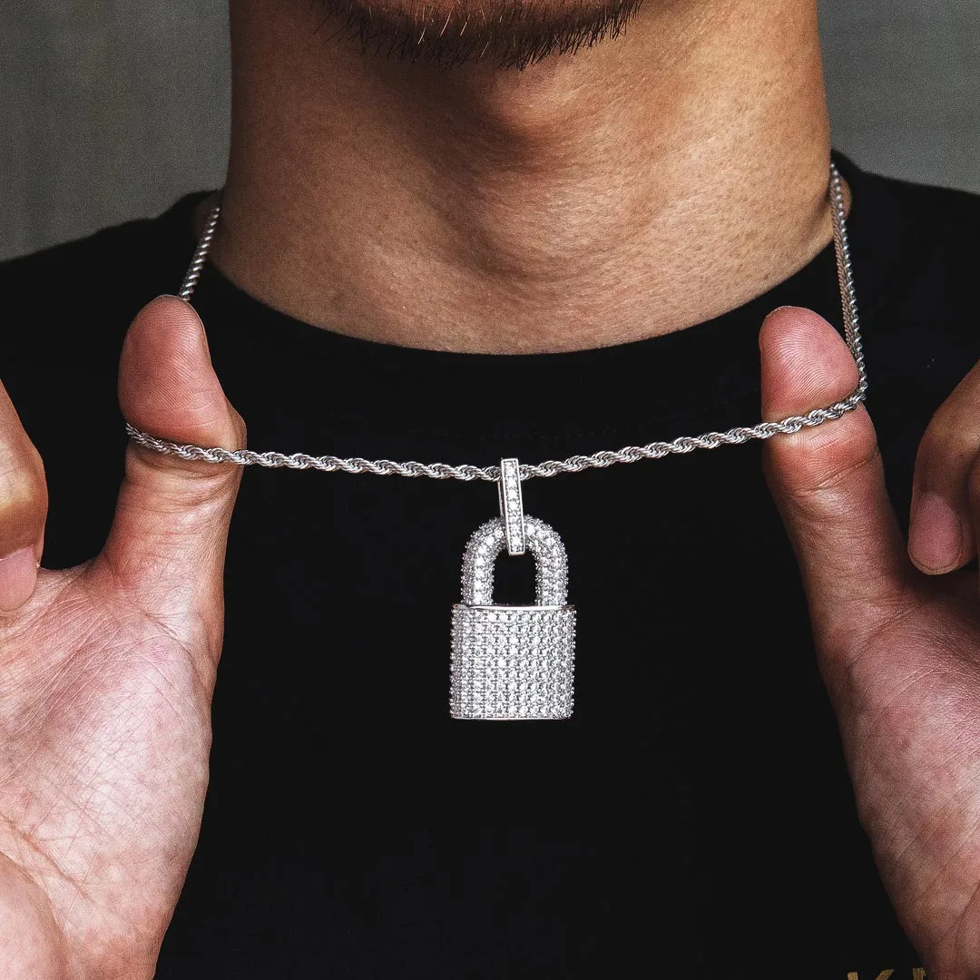KRKC 18k White Gold Plated Lock Chain Necklace Charm Pendant Women Iced Out Diamond Lock Necklace with Lock
KRKC 18k White Gold Plated Lock Chain Necklace Charm Pendant Women Iced Out Diamond Lock Necklace with Lock