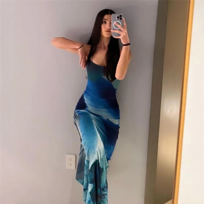 2022 Summer Fashion Elegant Sexy Women Ladies Dress Print Slit Backless Sleeveless Beach Dresses
2022 Summer Fashion Elegant Sexy Women Ladies Dress Print Slit Backless Sleeveless Beach Dresses