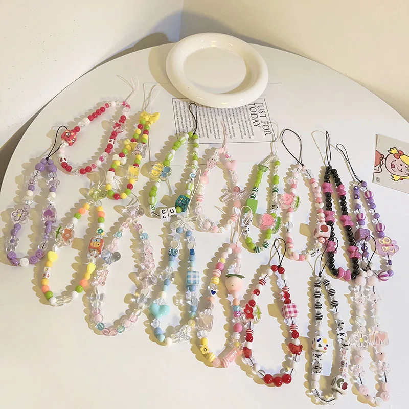 New Korean Designer Boho Phone Lanyard Fashion Lovely Acrylic Pattern Beading Phone Chains For Girls Lady
New Korean Designer Boho Phone Lanyard Fashion Lovely Acrylic Pattern Beading Phone Chains For Girls Lady