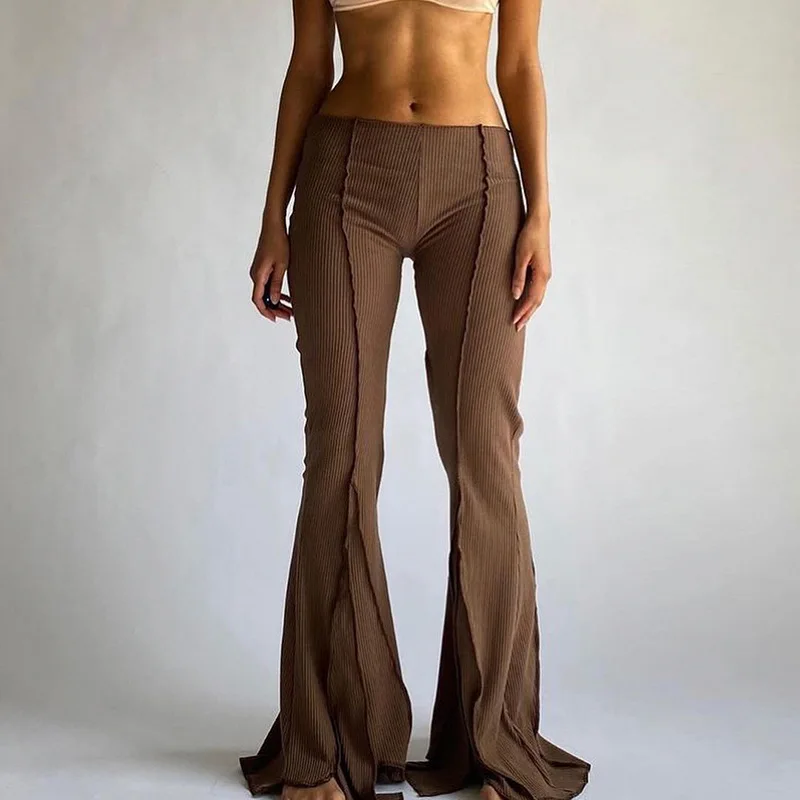 Y2k Solid Ribbed Flare Pants Women Summer Slim Elegant Casual Elastic Women's Trousers Female Fashion Streetwear B1682
Y2k Solid Ribbed Flare Pants Women Summer Slim Elegant Casual Elastic Women's Trousers Female Fashion Streetwear B1682