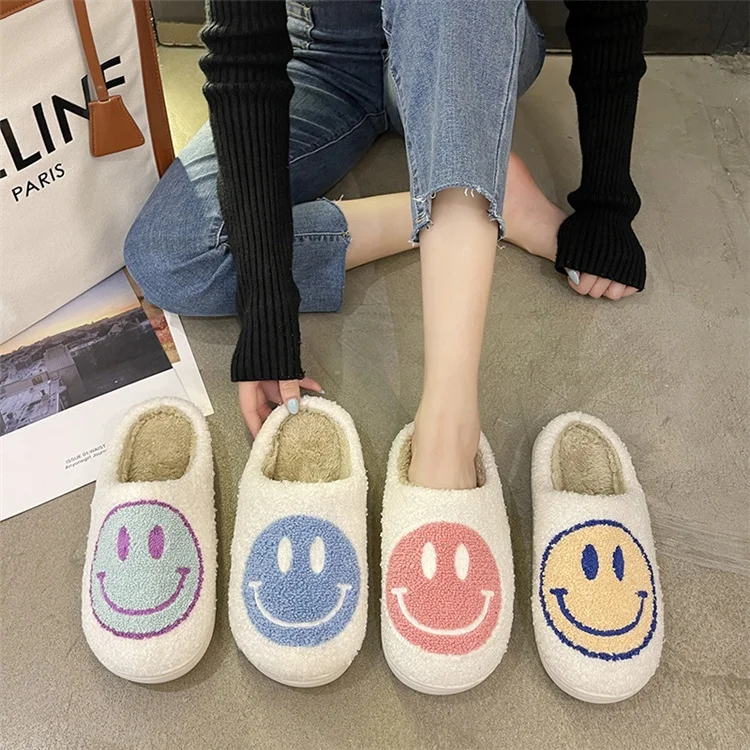 Hot selling popular goods cheap multicolor smile face girls cute couple fashion winter indoor home plush slippers for women men, As picture
Hot selling popular goods cheap multicolor smile face girls cute couple fashion winter indoor home plush slippers for women men, As picture