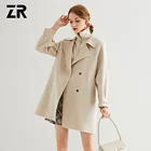 Factory Wholesale and retail & Winter cashmere/wool women ladies overcoat trench coat & alpaca coats for women/Ladies