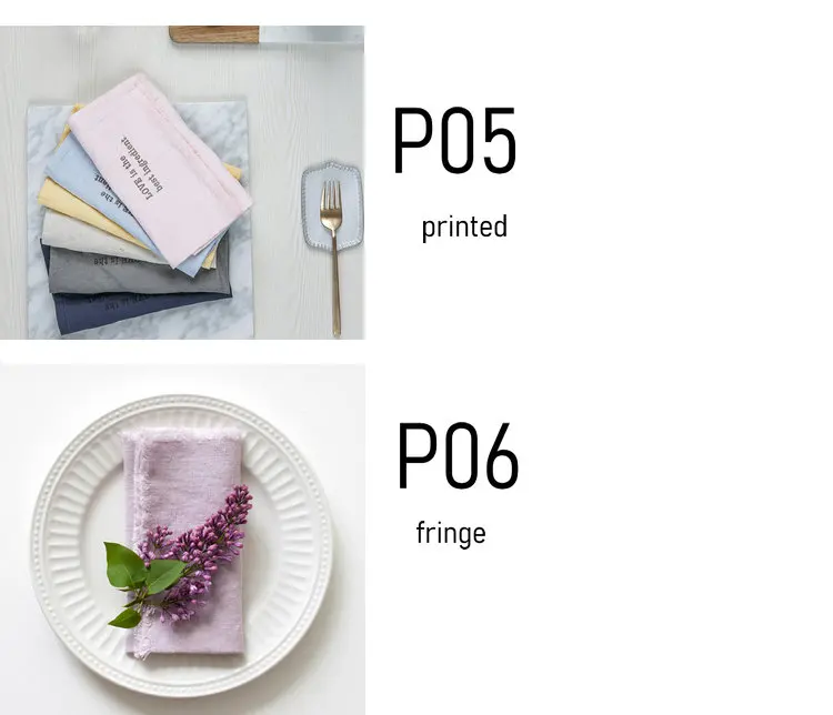 1cm edge linen napkin plain hotel dinner wedding