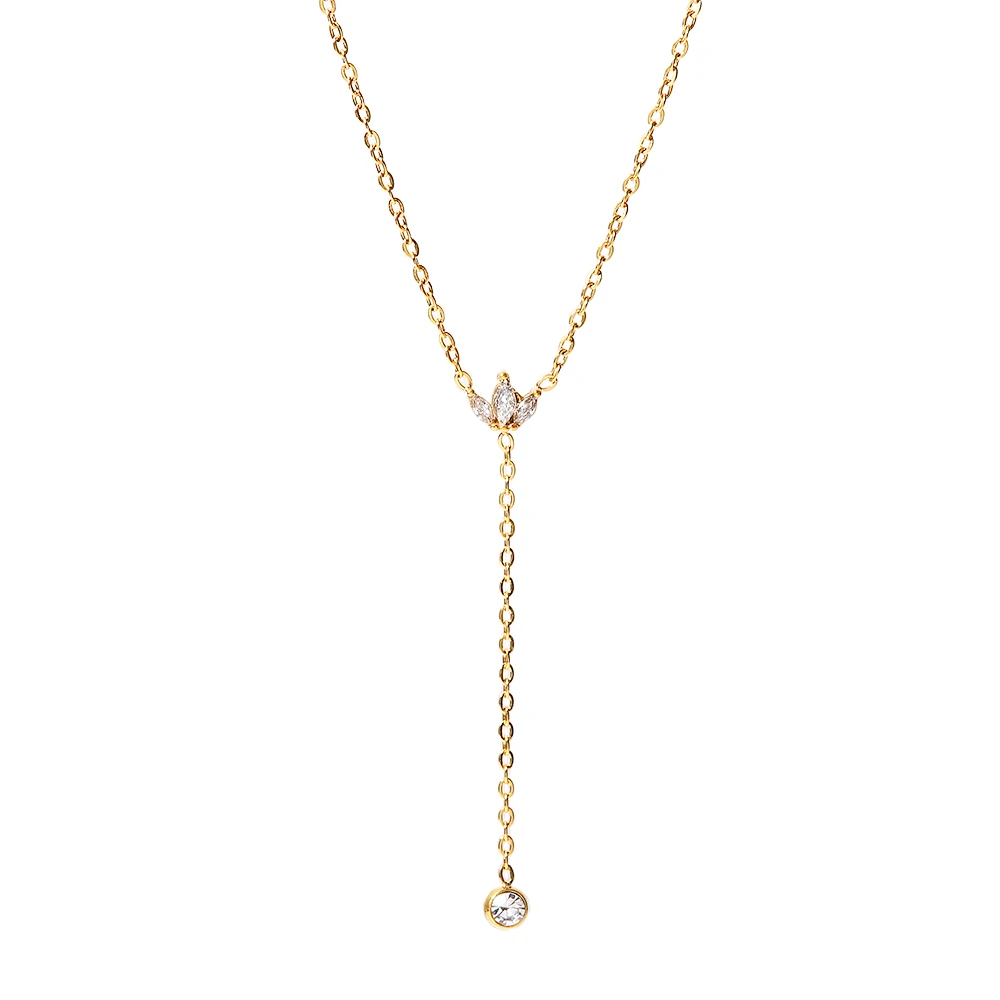 Minimalist 18K Gold Plated Zircon Necklace Stainless Steel Snake Y Shape Crown Zircon Necklace
Minimalist 18K Gold Plated Zircon Necklace Stainless Steel Snake Y Shape Crown Zircon Necklace