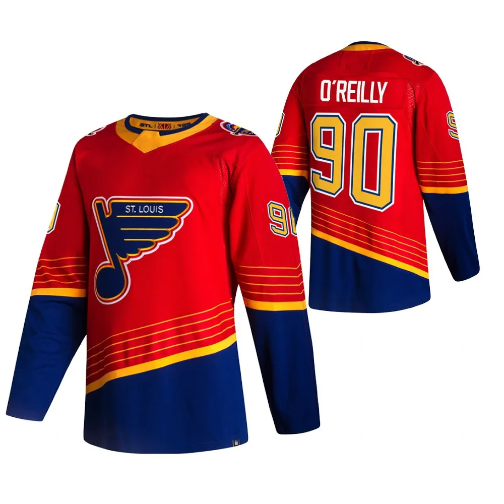 

New 2020-21 Reverse Retro St. Louis Stitched Sports Ice Hockey Jerseys Custom Blues 10 Schenn 90 Ryan O'Reilly 91 Tarasenko