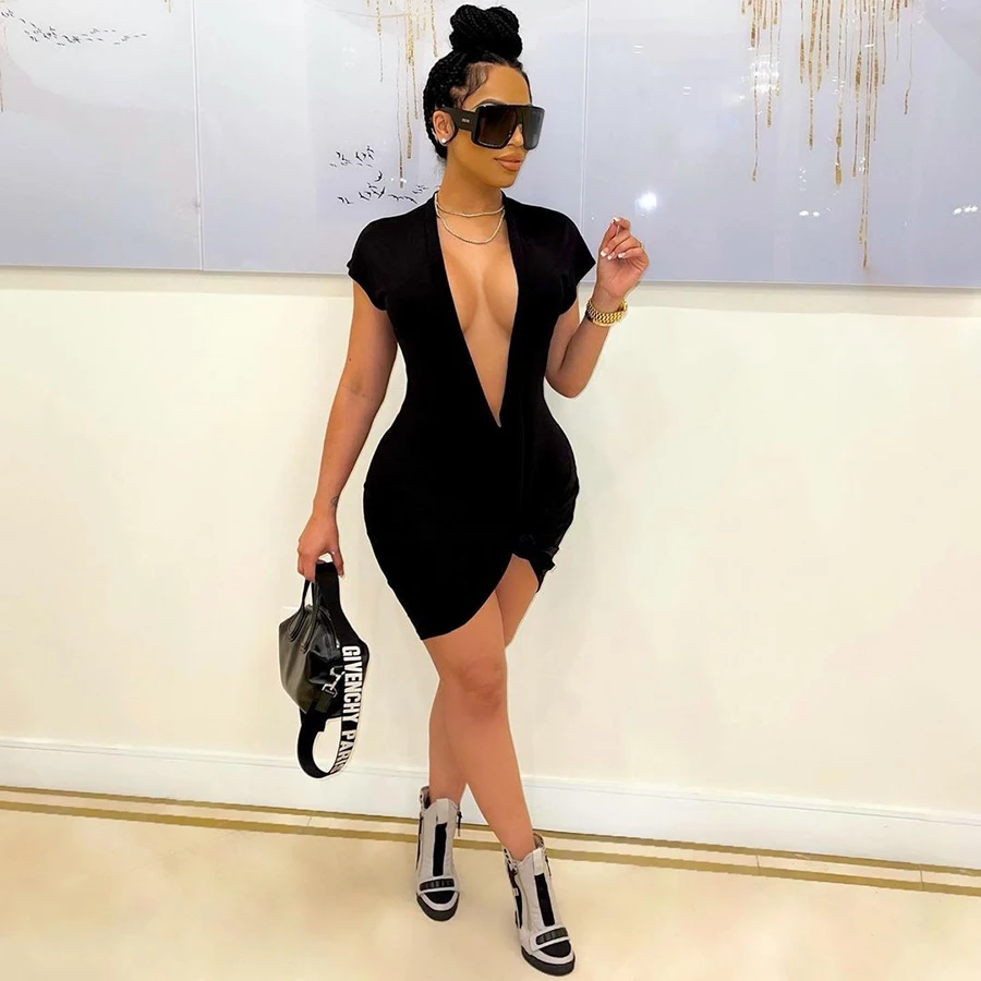 Nibber K21D03801 Wholesale Custom Logo Solid Color Deep V-neck Short Sleeve Sexy Club Outfit Lady Mini Dress Women Prom Dresses, Black / lotus /white
Nibber K21D03801 Wholesale Custom Logo Solid Color Deep V-neck Short Sleeve Sexy Club Outfit Lady Mini Dress Women Prom Dresses, Black / lotus /white