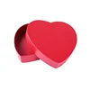 Red heart shape empty cardboard paper gift box