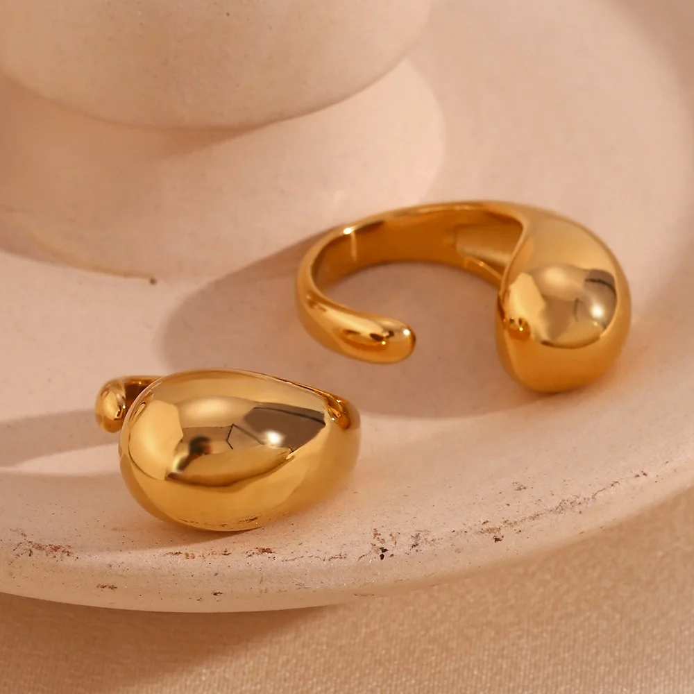 Water Drop Statement Ring 18k Gold Plated Stainless Steel Jewelry Tarnish Free Accesorios Mujer
Water Drop Statement Ring 18k Gold Plated Stainless Steel Jewelry Tarnish Free Accesorios Mujer