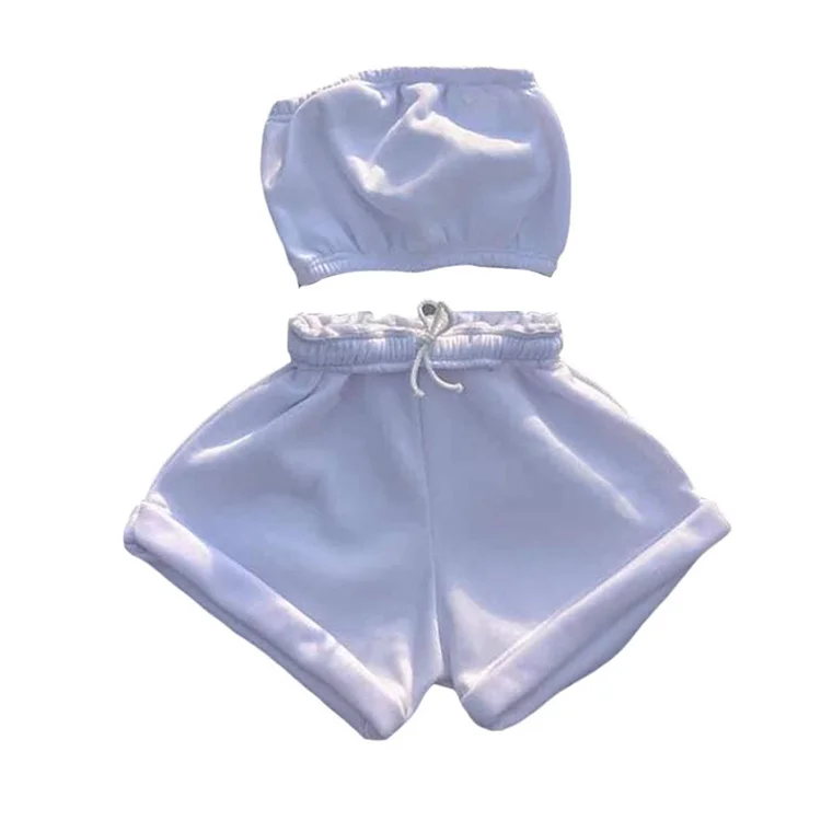 2021 Hot selling sleeveless TUBE-TOPS sportswear crop top jogger solid color strapless vest high waist shorts 2 piece set
2021 Hot selling sleeveless TUBE-TOPS sportswear crop top jogger solid color strapless vest high waist shorts 2 piece set