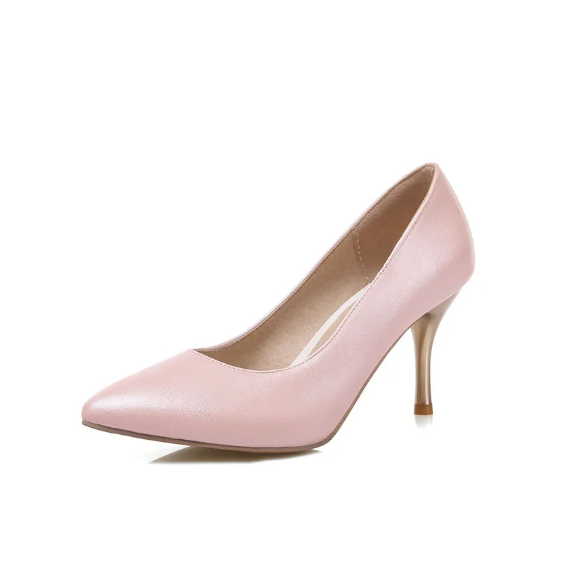 New Pointed Toe White Shallow Mouth Stiletto Wedding Party Pink High Heels for Women, Purple/blue/pink/white