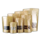 Customized printing and reuse zipper yellow kraft paper food packaging bag