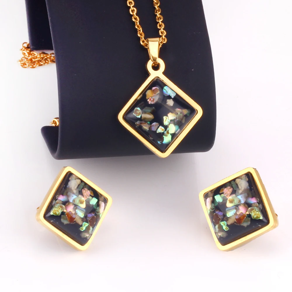 Dubai Gold Earrings And Necklace Sets Stainless Steel Black Jewelry Sets Women Designs
Dubai Gold Earrings And Necklace Sets Stainless Steel Black Jewelry Sets Women Designs