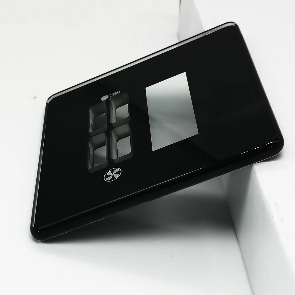Factory Directly Customized Wholesale Cheap Hotel Intelligent Tempered Switch Glass Panel Touched Glass Switch Plate
