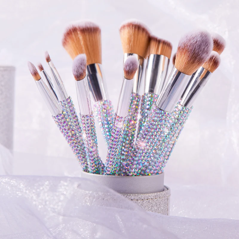 Professional Luxury Custom Logo 12pcs Bling Makeup Brushes Set, Pink;gray;black 
Professional Luxury Custom Logo 12pcs Bling Makeup Brushes Set, Pink;gray;black