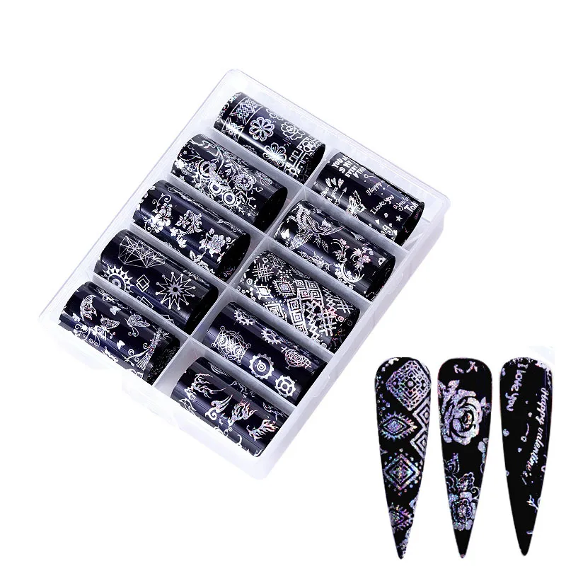 Wholesale Custom 10 Designs Nail Transfer Decals Foil Holographic Laser Nail Art Sticker, Mixed color
Wholesale Custom 10 Designs Nail Transfer Decals Foil Holographic Laser Nail Art Sticker, Mixed color