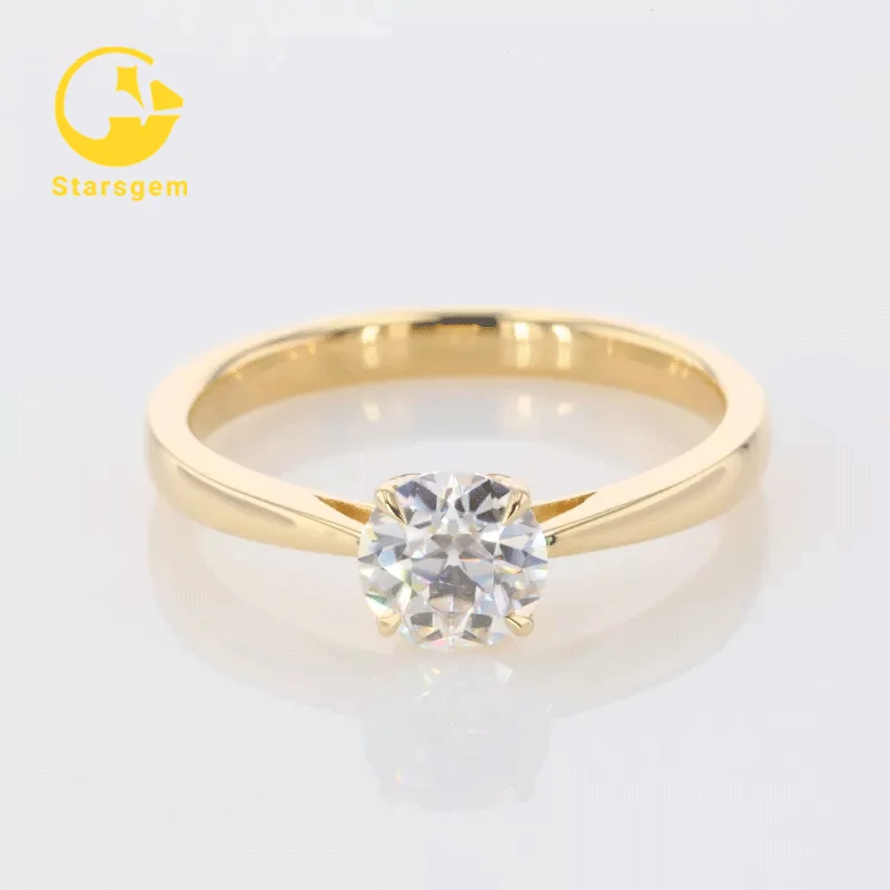 18k Yellow Gold Jewelry 1ct Old European Cut Moissanite anillos de oro Custom Gold anel de ouro 
18k Yellow Gold Jewelry 1ct Old European Cut Moissanite anillos de oro Custom Gold anel de ouro