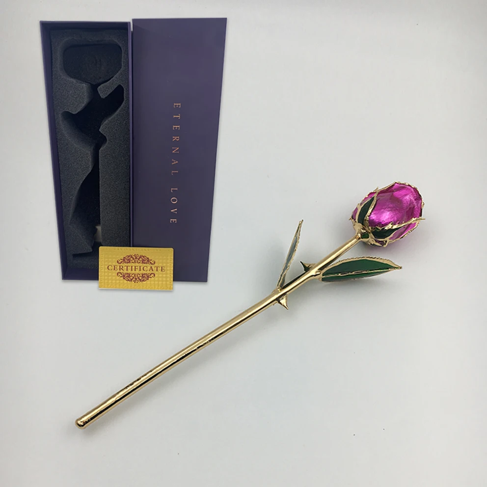 Fuchsia color 24K Gold plated the Eternal Rose real flower for Valentine Day Gift metal flower crafts
Fuchsia color 24K Gold plated the Eternal Rose real flower for Valentine Day Gift metal flower crafts