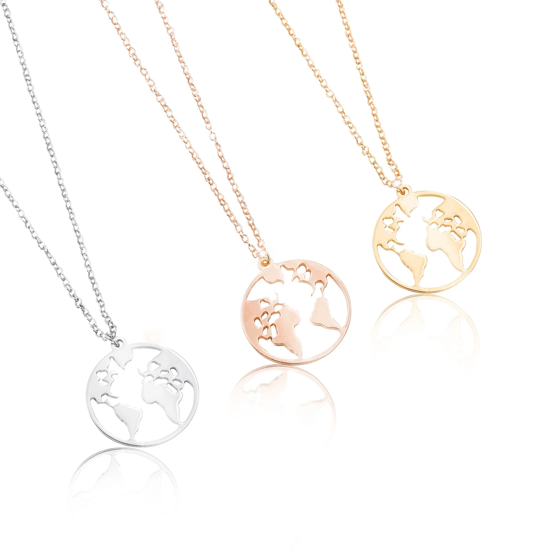 Europe Popular Simple Personality Stainless Steel Jewelry Whole Sale Country World Map Necklace
Europe Popular Simple Personality Stainless Steel Jewelry Whole Sale Country World Map Necklace