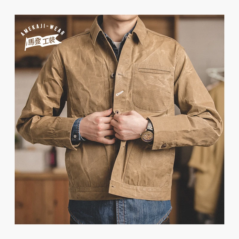 Maden Retro Khaki Jacket Male Size M To XXL Waxed Canvas Cotton Jacket Military Uniform Light Casual Work Jacket
Maden Retro Khaki Jacket Male Size M To XXL Waxed Canvas Cotton Jacket Military Uniform Light Casual Work Jacket