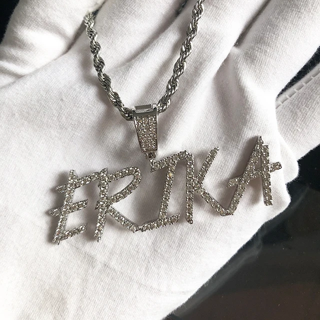 Custom Name Letter Necklaces Cubic Zirconia White gold plated Name Necklace Personalised
Custom Name Letter Necklaces Cubic Zirconia White gold plated Name Necklace Personalised
