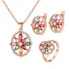 High quality design colorful rose gold jewelry sets, aretes fashion jewelry, new product shiny custom jewelry