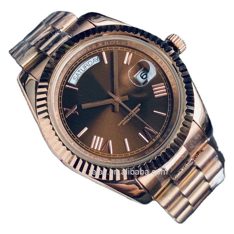 19 Colors Men's OEM Luxury Day DateCal.2813 Automatic Mechanical Movement 36 mm 41mm Coffee Dial Rose Gold Women's Sport Watch
19 Colors Men's OEM Luxury Day DateCal.2813 Automatic Mechanical Movement 36 mm 41mm Coffee Dial Rose Gold Women's Sport Watch
