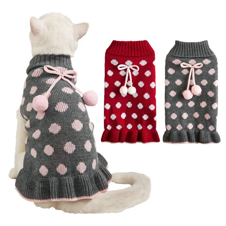 2021 Christmas Pet Clothes Dog Sweater Ins Dress Autumn And Winter Ladies Sweet Style Polka Dot Print Princess Pet Skirt, Gray red
2021 Christmas Pet Clothes Dog Sweater Ins Dress Autumn And Winter Ladies Sweet Style Polka Dot Print Princess Pet Skirt, Gray red