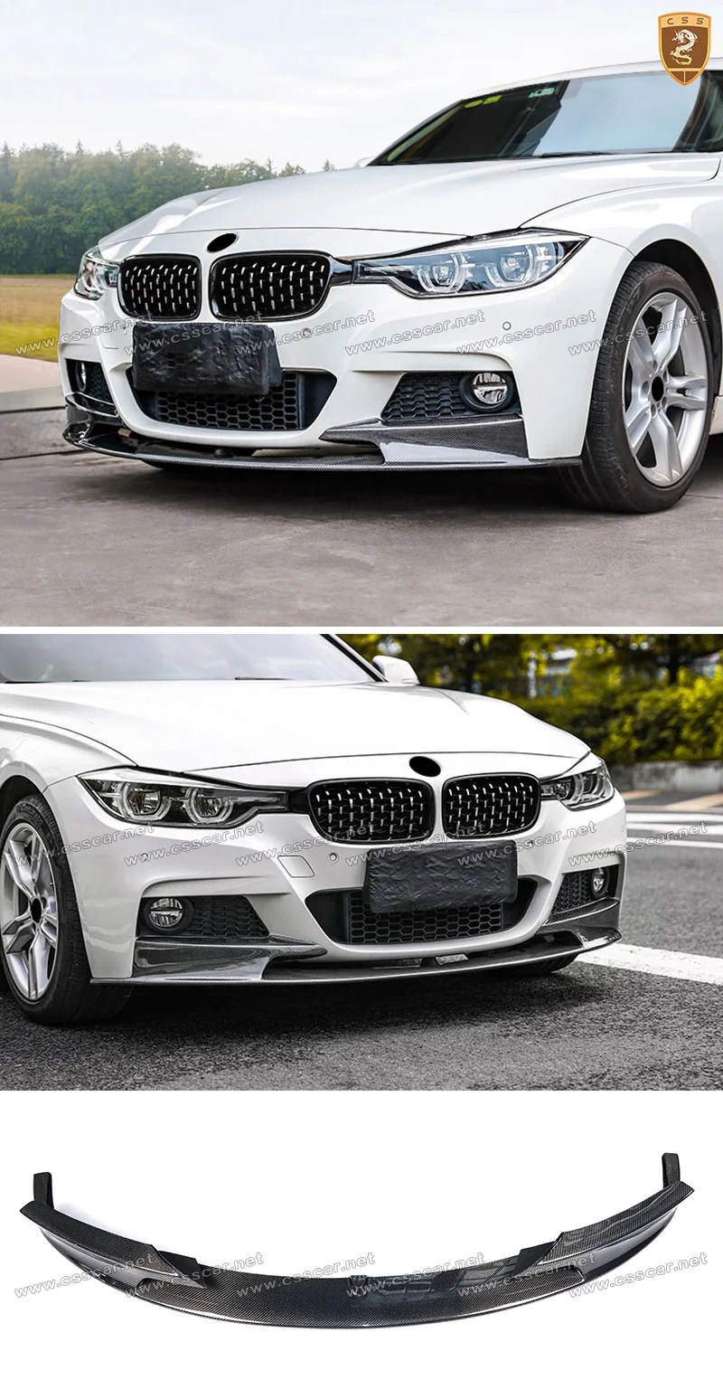 Css Front Bumper Lip Diffuser For Bw 3 Seriors F30 F35 Carbon Fiber