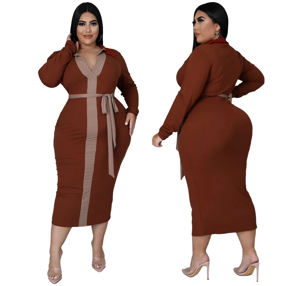 Africa Bodycon ladies outfit womens dresses contract color V neckline plus size dresses 2022
Africa Bodycon ladies outfit womens dresses contract color V neckline plus size dresses 2022