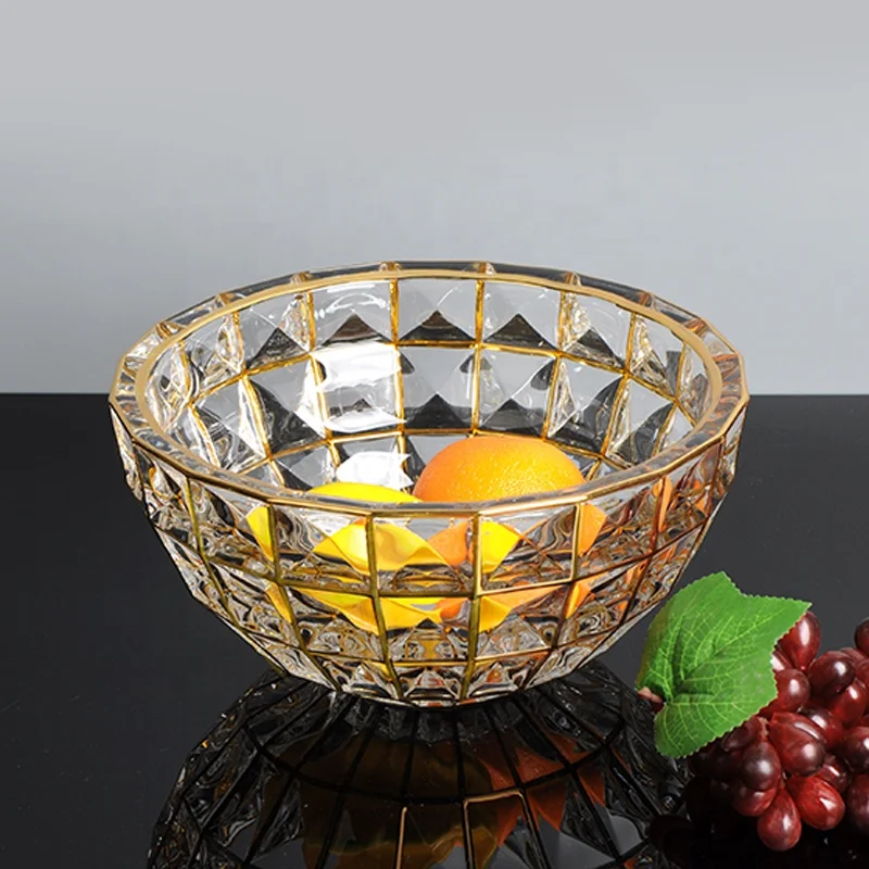 Luxury Decor Fruit Bowl Glass Bowl Bohemian Style Crystal Glass Goldline, Transparent with golden line
Luxury Decor Fruit Bowl Glass Bowl Bohemian Style Crystal Glass Goldline, Transparent with golden line