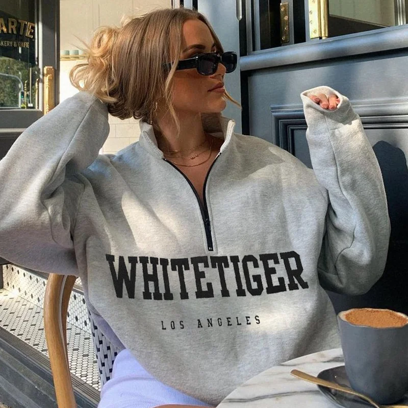 street wear fashionable women long sleeve casual zipper hoodie letter turn down collar loose style sweater pullover sweatshirt
street wear fashionable women long sleeve casual zipper hoodie letter turn down collar loose style sweater pullover sweatshirt
