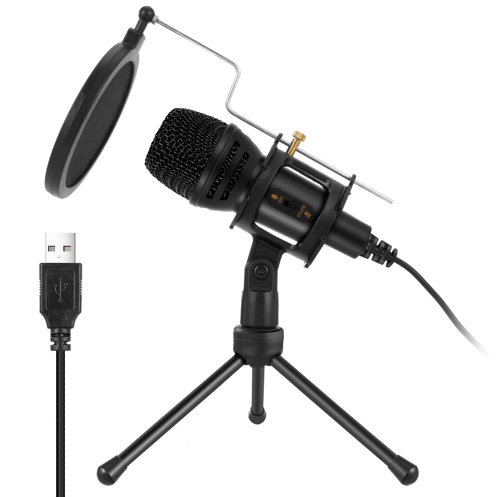 Condenser USB micrfono podcast studio recording mike with mic kit Live Streaming microphone
Condenser USB micrfono podcast studio recording mike with mic kit Live Streaming microphone
