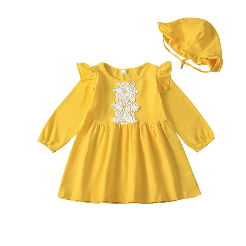 Yellow A-line Skirt Little Girl Cotton Dress Children's Solid Color Dress With Lotus Lace
Yellow A-line Skirt Little Girl Cotton Dress Children's Solid Color Dress With Lotus Lace